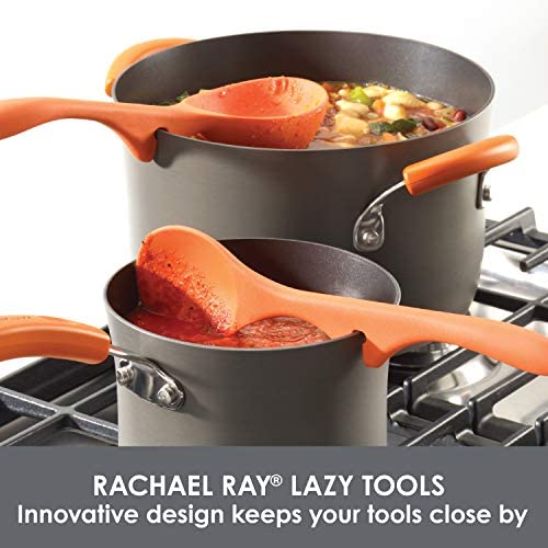 Rachael Ray Kitchen Tools and Gadgets Nonstick Utensils/Lazy Spoon and Ladle, 2 Piece, Marine Blue - The Finished Room