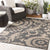Alysia Gray and beige Indoor / Outdoor Area Rug 7'6" x 10'9" - The Finished Room