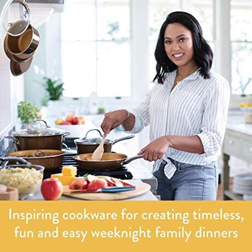 Ayesha Curry Home Collection Porcelain Enamel Nonstick Cookware Set (Twilight Teal, 12-Piece) - The Finished Room