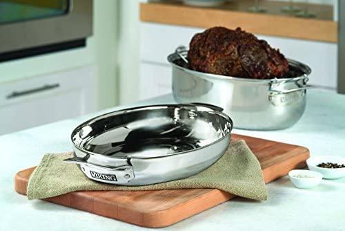 Viking 3-Ply Stainless Steel Oval Roaster with Metal Induction Lid and Rack, 8.5 Quart - The Finished Room