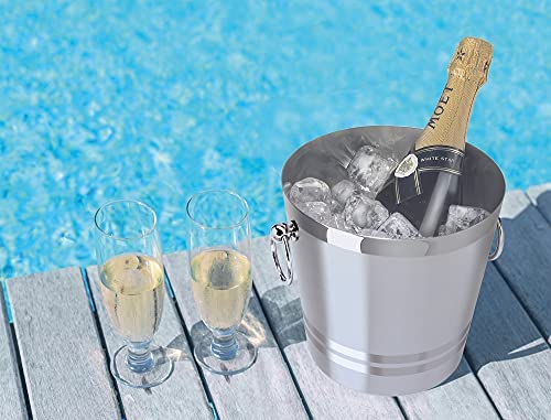 Oggi 7041 Stainless Steel Champagne Bucket, 4-1/4-Quart, Silver - The Finished Room