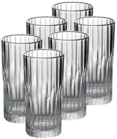 Duralex Made In France Manhattan High Glass Tumbler (Set of 6), 10.62 oz, Clear - The Finished Room