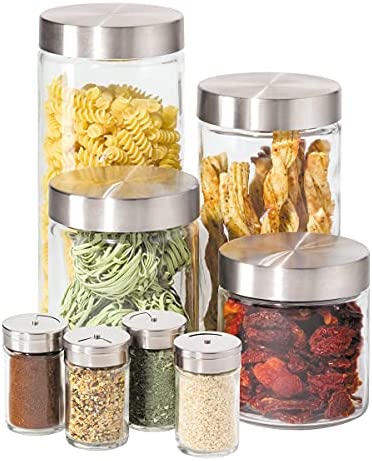 Oggi Corporation Oggi Food Storage Container Set, Clear, Stainless Steel - The Finished Room