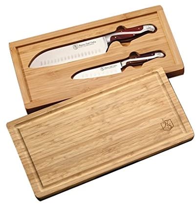 Hammer Stahl Santoku Knives w/Bamboo Case Set - 2 Knives - The Finished Room