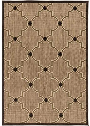 Serrano Brown and Beige Indoor / Outdoor Area Rug 4&#39;7&quot; x 6&#39;7 - The Finished Room
