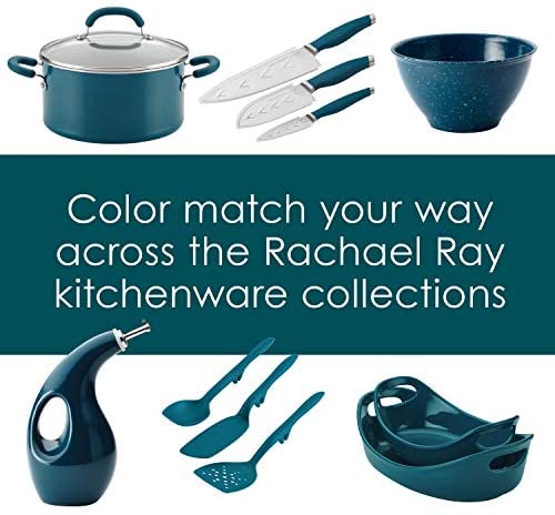 Rachael Ray 4-Qt 11&quot; Griddle Lid Cast Iron Casserole, 4-Quart, Teal Shimmer - The Finished Room