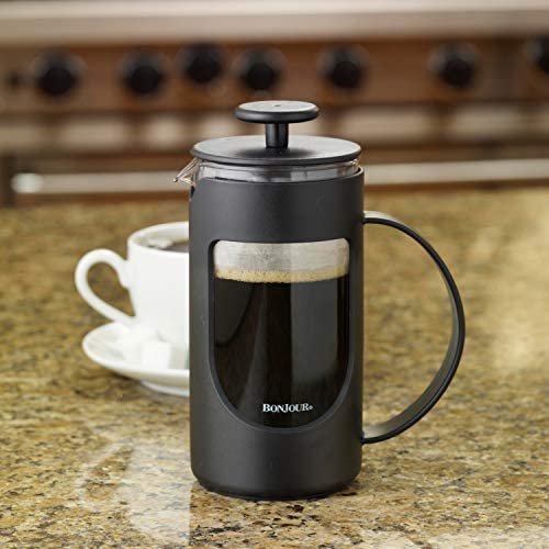 BonJour Ami-Matin Unbreakable French Press Coffee Maker, for Traveling, Camping, Everyday Use, 3-Cup/12.7 Ounce, Black - The Finished Room