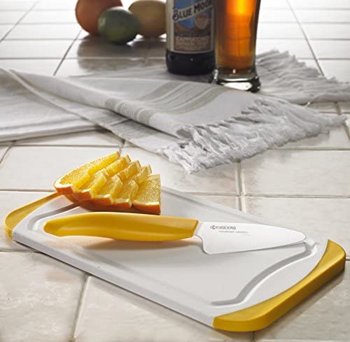Kyocera Revolution mini prep cutting board set, 11&quot; x 5.5&quot;, Yellow - The Finished Room
