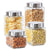 OGGI 4 Piece Airtight Glass Storage Containers Set - Includes 4 Square Glass Kitchen Canisters with Stainless Steel Lids - Sleek, Modern Kitchen Storage, Pantry Storage, Food Storage - The Fi