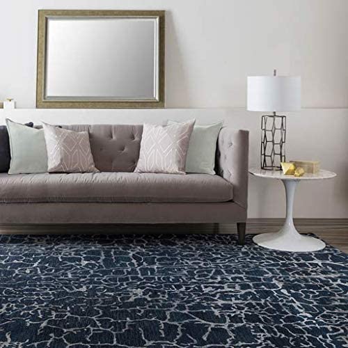 Surya Banshee 2&#39;6 x 8&#39; Hand Tufted Wool Runner Rug in Blue - The Finished Room