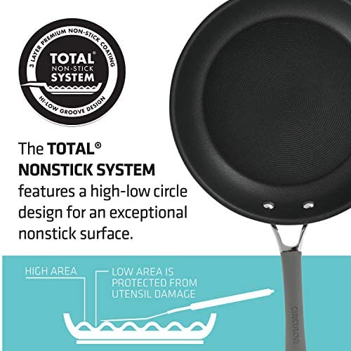 Circulon Elementum Hard Anodized Nonstick Stir Fry Wok Pan with Lid, 14 Inch, Oyster Gray - The Finished Room