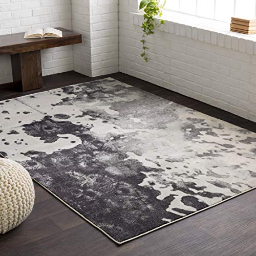 Lola Black and Light Gray Modern Area Rug 7&#39;10&quot; x 10&#39;6&quot; - The Finished Room