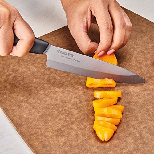 Kyocera Innovation Series Ceramic 5&quot; Slicing Knife, with Soft Touch Ergonomic Handle-Black Blade, Black Handle - The Finished Room