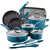 Rachael Ray Brights Nonstick Cookware Set / Pots and Pans Set - 14 Piece, Marine Blue - The Finished Room