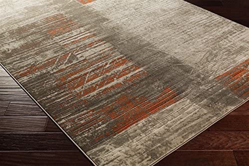 Surya Contemporary Rectangle Area Rug 7&#39;6&quot;x10&#39;6&quot; Grey-Orange Jax Collection - The Finished Room