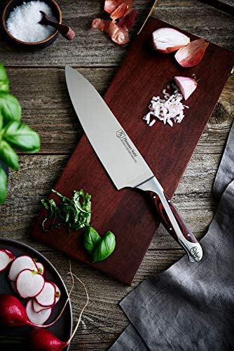 Hammer Stahl 8-Inch Chef Knife - High Carbon German Forged Steel - Professional Kitchen Knife - Ergonomic Quad-Tang Pakkawood Handle - The Finished Room