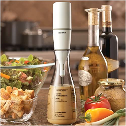 BonJour Chef&#39;s Tools Plastic Salad Dressing Carafe and Handheld Mixer, 12-Ounce, Salad Chef - The Finished Room