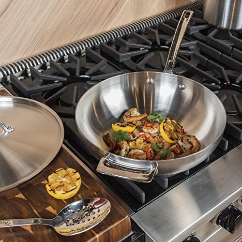Viking Professional 5-Ply Stainless Steel Chef&#39;s Pan with Lid, 12 Inch - The Finished Room