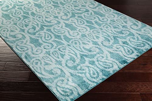 Surya Aberdine Teal-Light Gray 7&#39;6&quot;x10&#39;6&quot; Contemporary Area Rug - The Finished Room