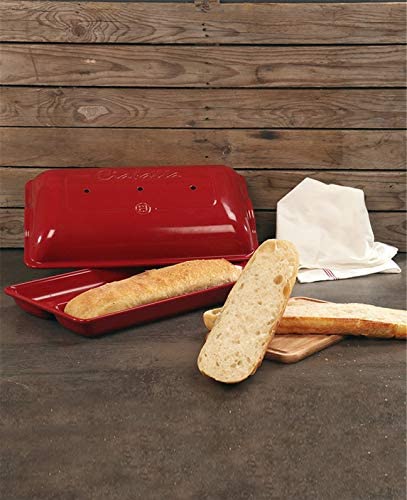 Emile Henry Burgundy Red Ciabatta Bread Baker, 2 loaves - The Finished Room