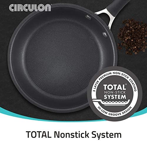 Circulon Momentum Stainless Steel Nonstick Cookware Set with Glass Lids, 11-Piece Pot and Pan Set, Stainless Steel - The Finished Room