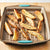 Rachael Ray Cucina Nonstick Bakeware Set with Grips, Nonstick Cookie Sheet / Baking Sheet and Crisper Pan - 2 Piece, Latte Brown with Agave Blue Handle Grips - The Finished Room
