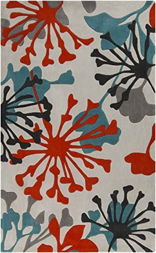 Surya Cosmopolitan COS-9197 Hand Tufted 100-Percent Polyester Floral and Paisley Area Rug, 8-Feet by 11-Feet - The Finished Room