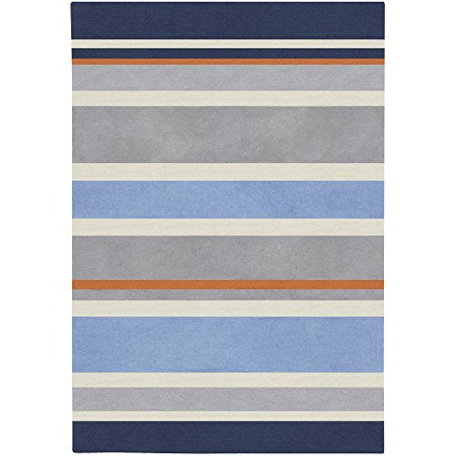 Surya Chic CHI-1040 Contemporary Hand Tufted 100% Poly-Acrylic Dark Periwinkle 4&#39;10&quot; x 7&#39; For Kids Area Rug - The Finished Room