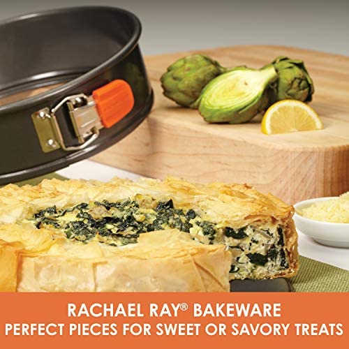 Rachael Ray Oven Lovin&#39; Nonstick Bakeware Springform Baking Pan With Grips / Nonstick Springform Cake Pan With Grips / Nonstick Cheesecake Pan With Grips, Round - 9 Inch, Gray - The Finished 