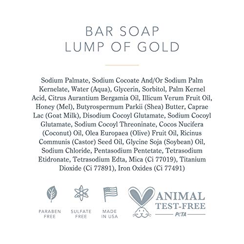 Beekman 1802 - Lump of Gold Bar Soap - Moisturizing Triple Milled Soap with Goat Milk - Naturally Rich in Lactic Acid &amp; Vitamins, Great for All Skin Types - Cruelty-Free Bodycare - 8 oz - The