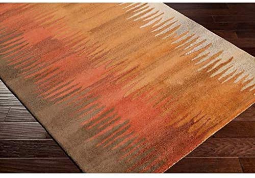 Surya MOS1004-268 Mosaic 3&#39; x 8&#39; Runner Wool Hand Tufted Contemporary Area Rug, Orange - The Finished Room