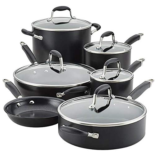 Anolon Advanced Home Hard-Anodized Aluminum 11-Piece Cookware Set (84652, Onyx) - The Finished Room