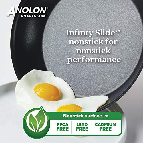 Anolon Smart Stack Hard Anodized Nonstick Frying Pan Set / Fry Pan Set / Hard Anodized Skillet Set - 10 Inch and 12 Inch, Black - The Finished Room