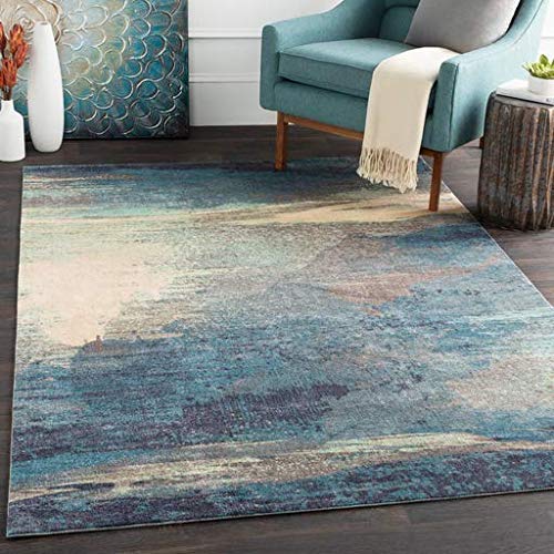 Sheldon Navy Blue and Medium Gray Modern Area Rug 2&#39; x 3&#39; - The Finished Room
