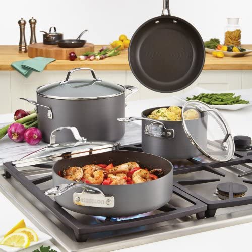 Circulon Genesis Hard Anodized Nonstick Sauce Pan/Saucepan with Straining and Lid, 3 Quart, Black - - The Finished Room