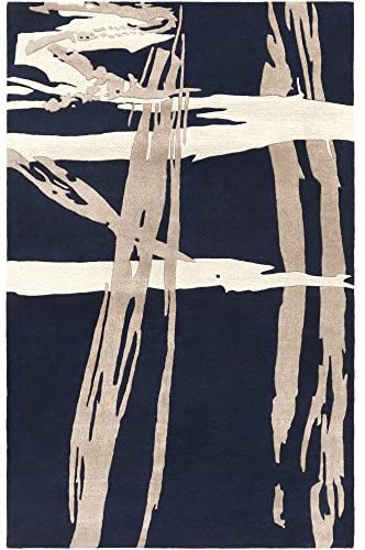 Surya Hand Tufted Modern Area Rug, 8 by 11-Feet, Ivory/Taupe/Slate/Charcoal - The Finished Room