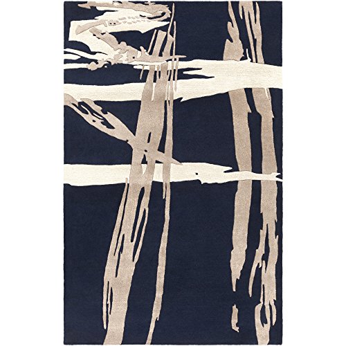 Surya Hand Tufted Modern Area Rug, 8 by 11-Feet, Ivory/Taupe/Slate/Charcoal - The Finished Room