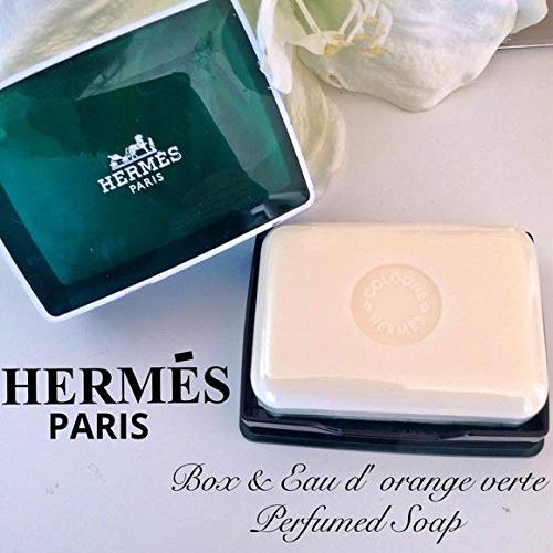 Four (4) Luxury Hermes d&#39;Orange Verte Gift Soaps From Hermes Paris 3.5oz / 100g Perfumed Soaps / Savons Parfume - The Finished Room