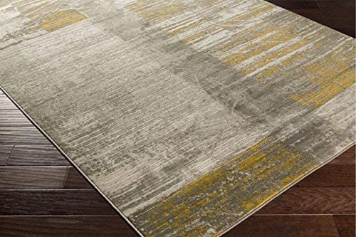 Albertha Mustard, Dark Brown and Light Gray. Modern Area Rug 2&#39;2&quot; x 3&#39; - The Finished Room