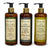 DAMANA Organic Bath Line Set of 3,10.1 Ounce Bottles - Hand & Body Lotion, Body & Hair Gel, Hair Conditioner - The Finished Room