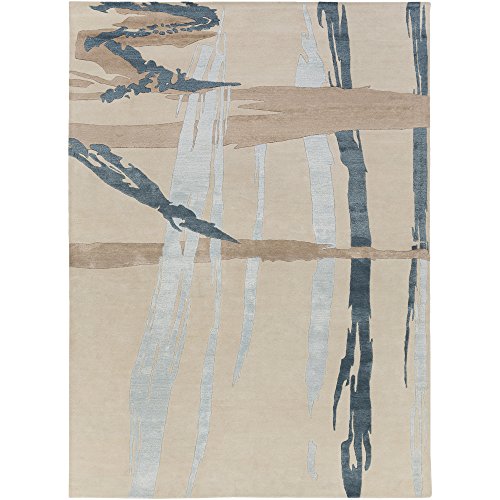 Surya Hand Tufted Modern Area Rug, 8 by 11-Feet, Ivory/Taupe/Slate/Charcoal - The Finished Room