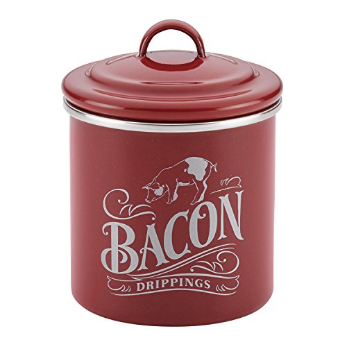 Ayesha Curry Enamel on Steel Bacon Grease Can / Bacon Grease Container - 4 Inch, Blue - The Finished Room