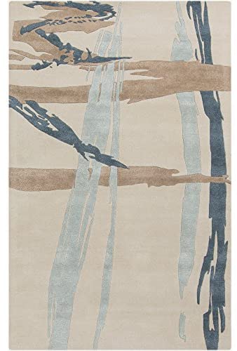 Surya Hand Tufted Modern Area Rug, 5 by 8-Feet, Ivory/Taupe/Slate/Charcoal - The Finished Room