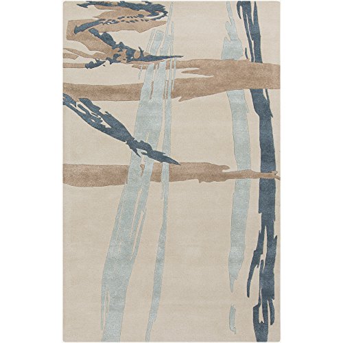 Surya Hand Tufted Modern Accent Rug, 2 by 3-Feet, Ivory/Taupe/Slate/Charcoal - The Finished Room
