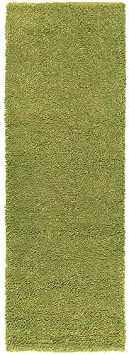 Surya Aros Shag Hand Woven 100% New Zealand Felted Wool Moss 4&#39; x 10&#39; Runner - The Finished Room