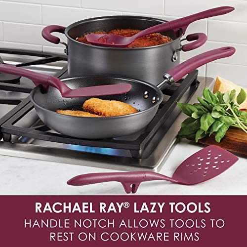Rachael Ray Tools and Gadgets Flexi Turner and Scraping Spoon Set / Cooking Utensils - 2 Piece, Teal Blue - The Finished Room