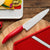 Kyocera Revolution Series 2-Piece Ceramic Knife Set: 5.5-inch Santoku Knife and a 4.5-inch Utility Knife, Red Handles with White Blades - The Finished Room