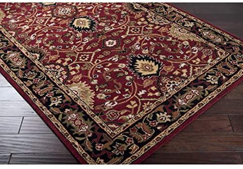 Surya CAE1031-23 Caesar 2&#39; x 3&#39; Rectangle Wool Hand Tufted Traditional Area Rug, Red - The Finished Room