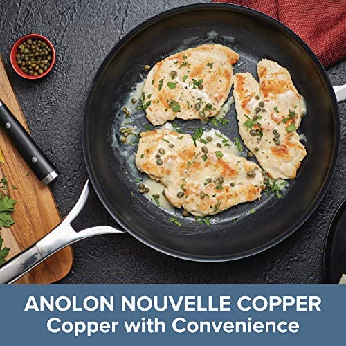 Anolon Nouvelle Copper Hard Anodized Nonstick Frying Pan Set / Fry Pan Set / Hard Anodized Skillet Set - 8.5 Inch and 10 Inch, Brown - The Finished Room