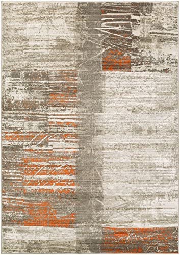 Surya Contemporary Rectangle Area Rug 2&#39;2&quot;x3&#39; Grey-Orange Jax Collection - The Finished Room
